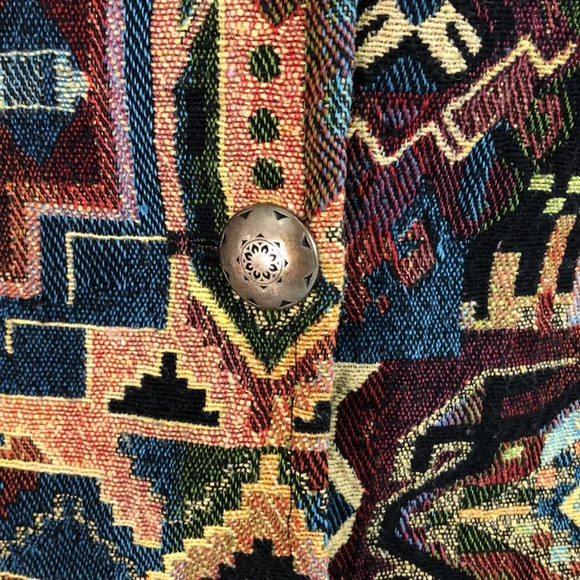 Vintage Norm Thompson Aztec Tapestry Vest Large - Picture 2 of 9